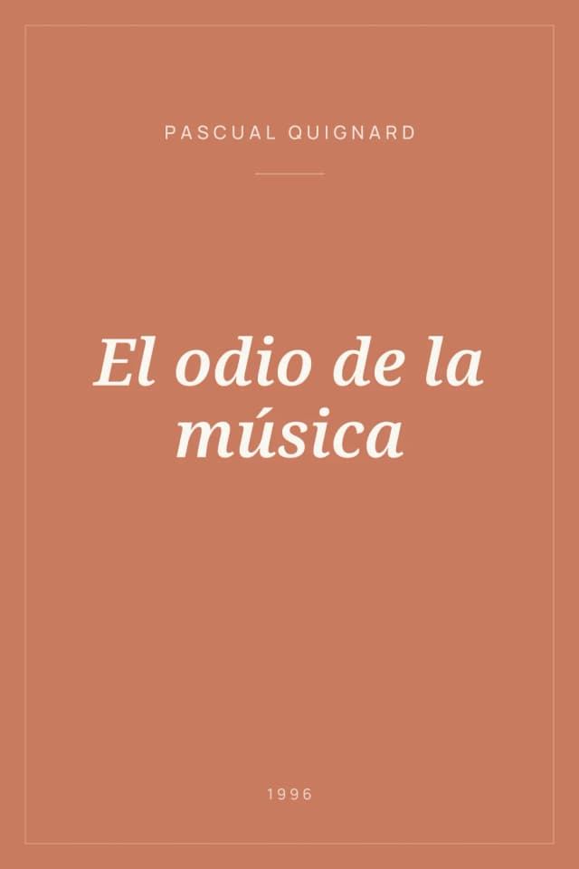 Portada de El odio de la música