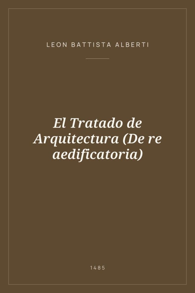 Portada de El Tratado de Arquitectura (De re aedificatoria)