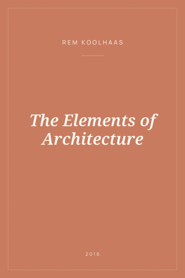Portada de The Elements of Architecture
