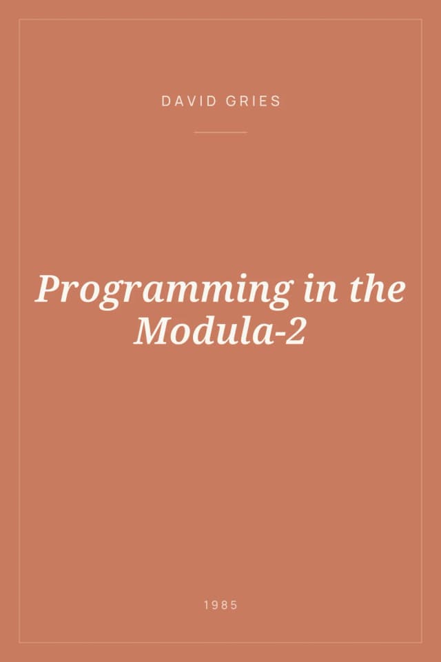 Portada de Programming in the Modula-2