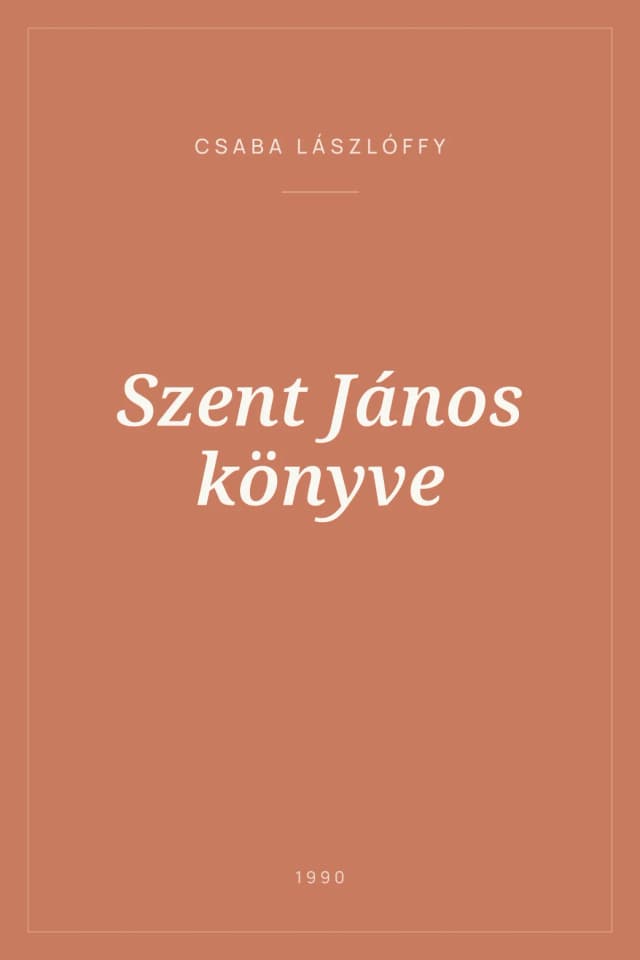Portada de Szent János könyve