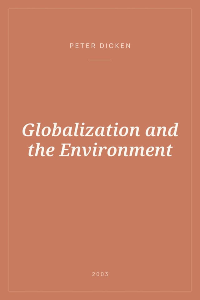 Portada de Globalization and the Environment