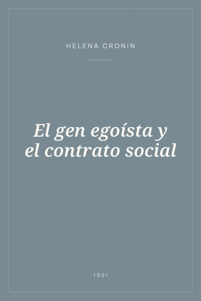 Portada de El gen egoísta y el contrato social