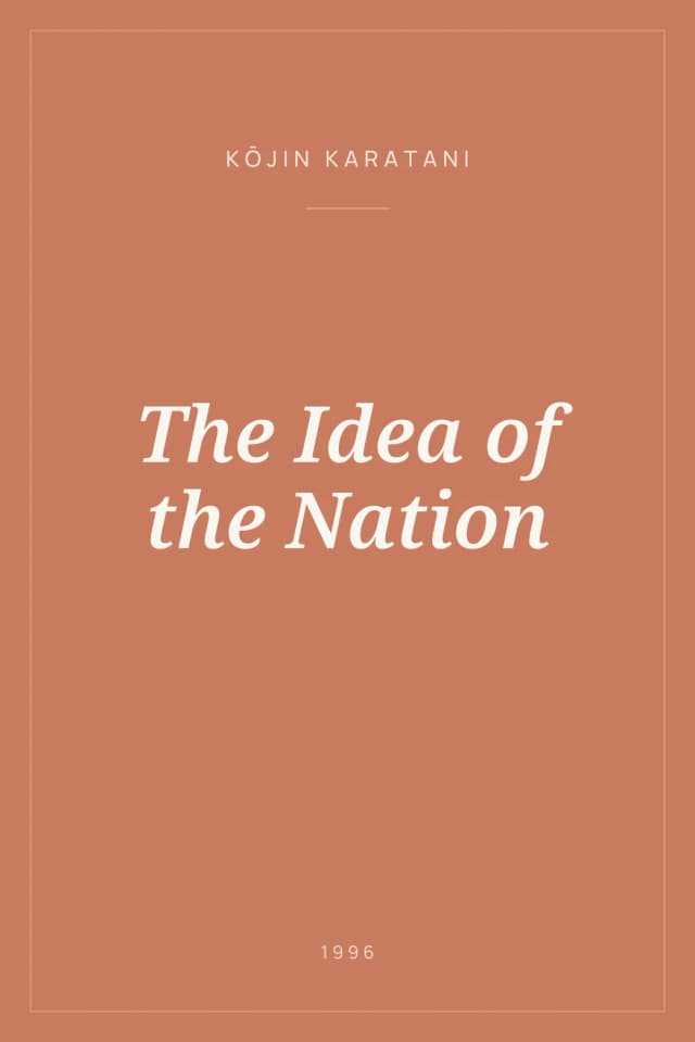 Portada de The Idea of the Nation