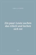 Portada de Ein paar Leute suchen das Glück und lachen sich tot