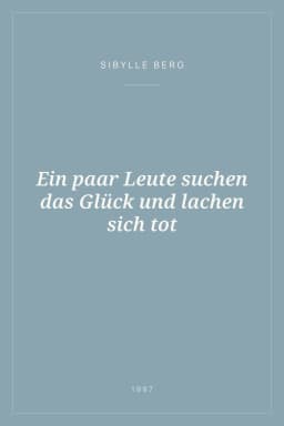 Portada de Ein paar Leute suchen das Glück und lachen sich tot