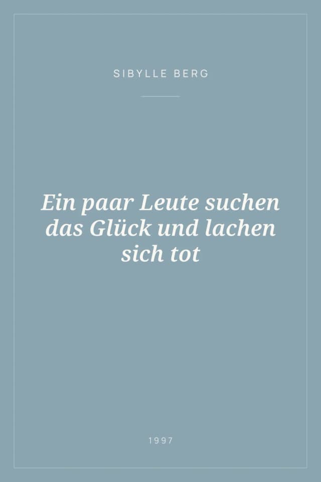 Portada de Ein paar Leute suchen das Glück und lachen sich tot