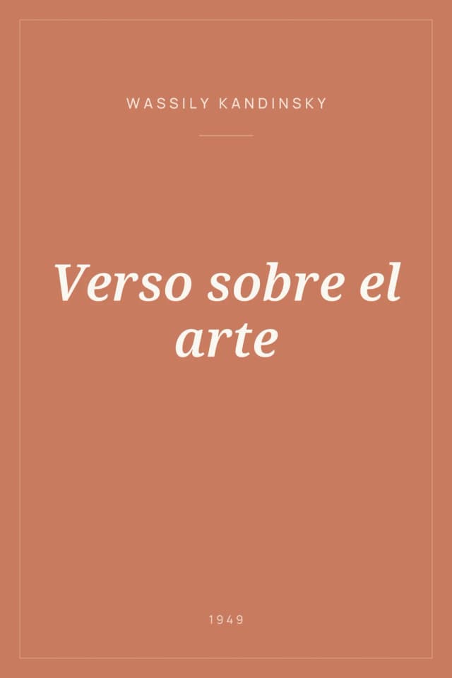 Portada de Verso sobre el arte