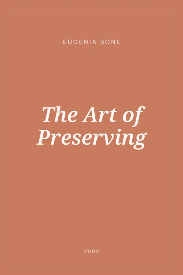 Portada de The Art of Preserving