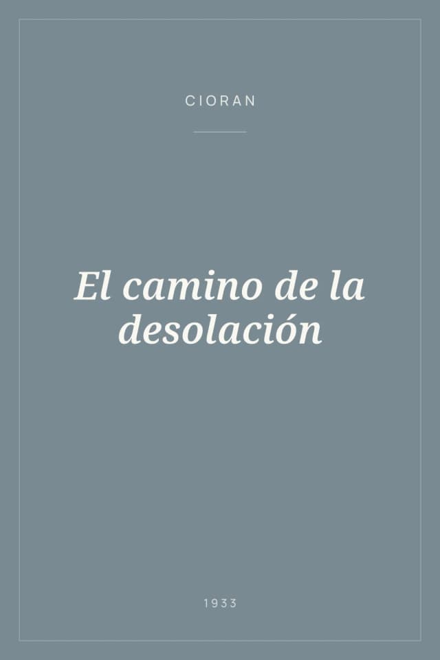 Portada de El camino de la desolación