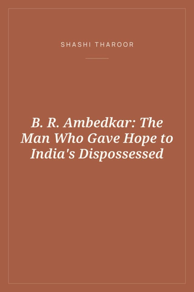 Portada de B. R. Ambedkar: The Man Who Gave Hope to India's Dispossessed