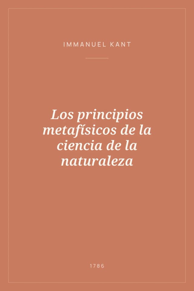 Portada de Los principios metafísicos de la ciencia de la naturaleza