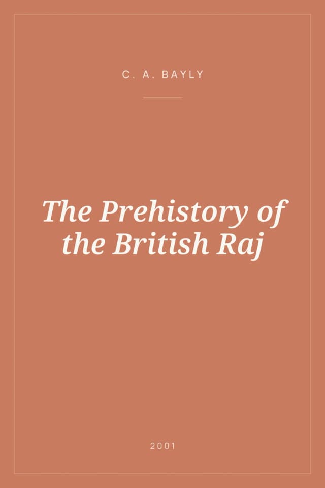 Portada de The Prehistory of the British Raj