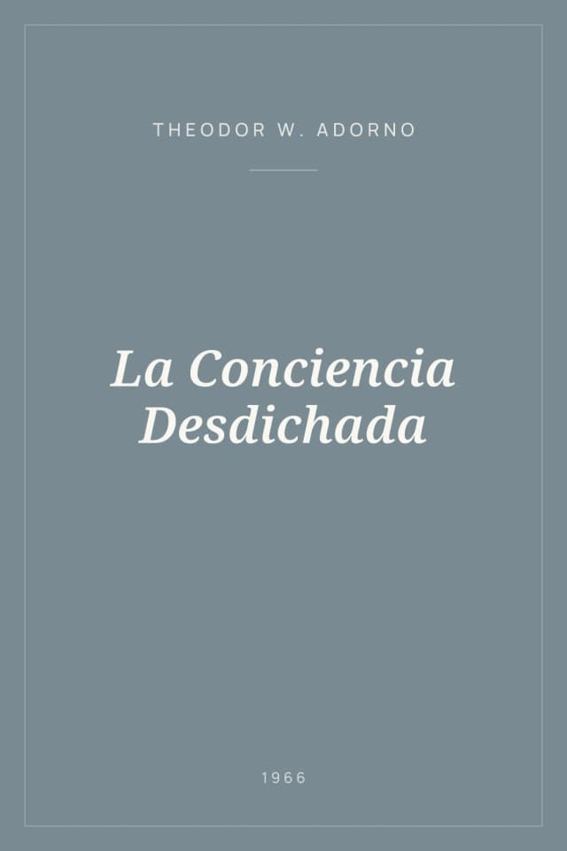 Portada de La Conciencia Desdichada