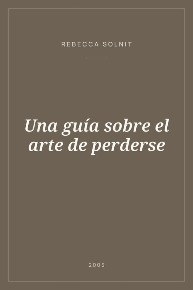 Portada de Una guía sobre el arte de perderse
