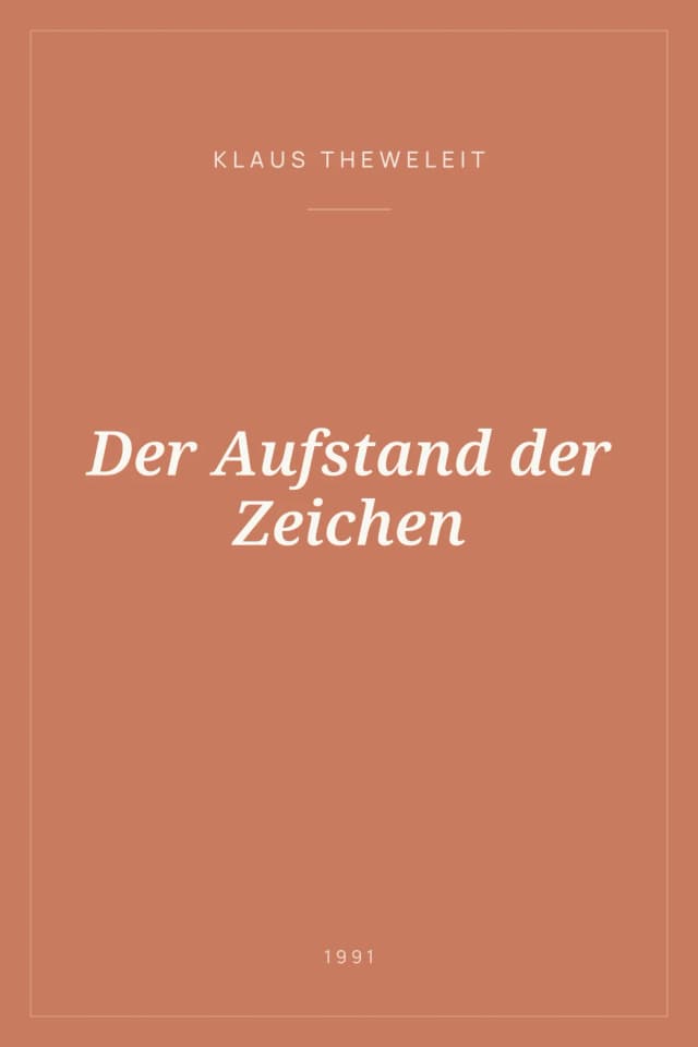Portada de Der Aufstand der Zeichen