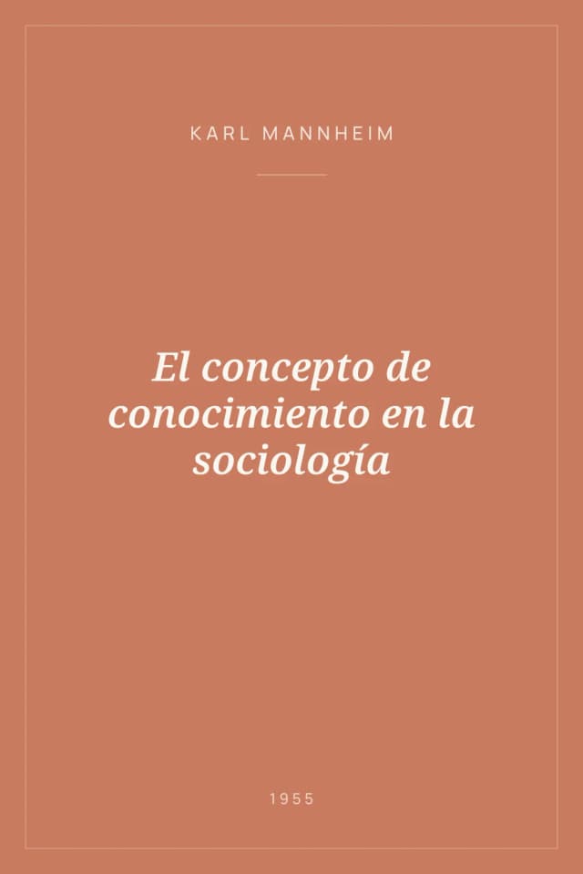 Portada de El concepto de conocimiento en la sociología