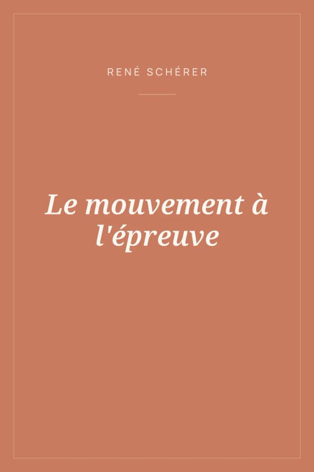 Portada de Le mouvement à l'épreuve