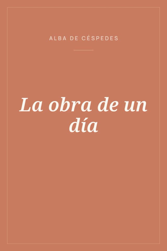 Portada de La obra de un día
