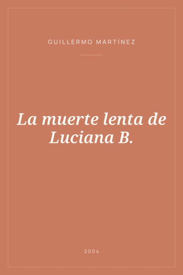 Portada de La muerte lenta de Luciana B.