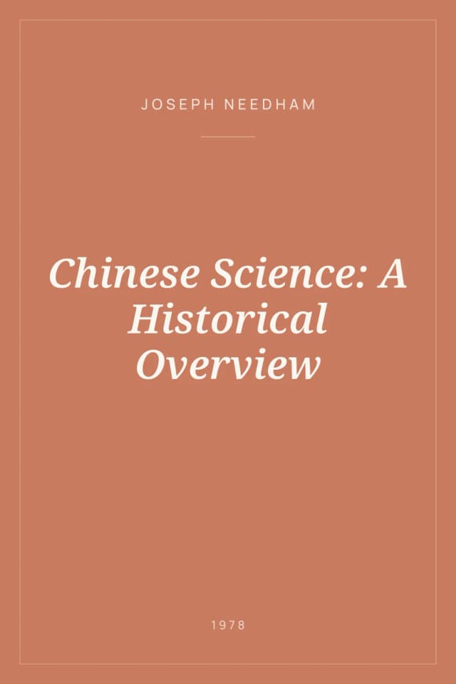 Portada de Chinese Science: A Historical Overview