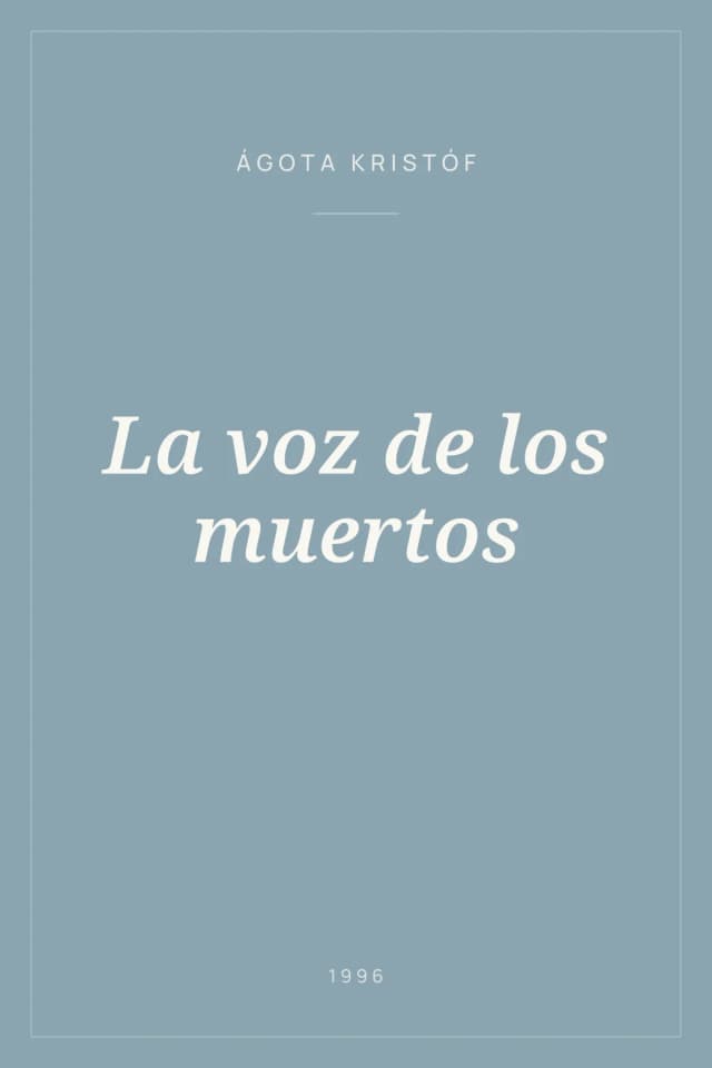 Portada de La voz de los muertos