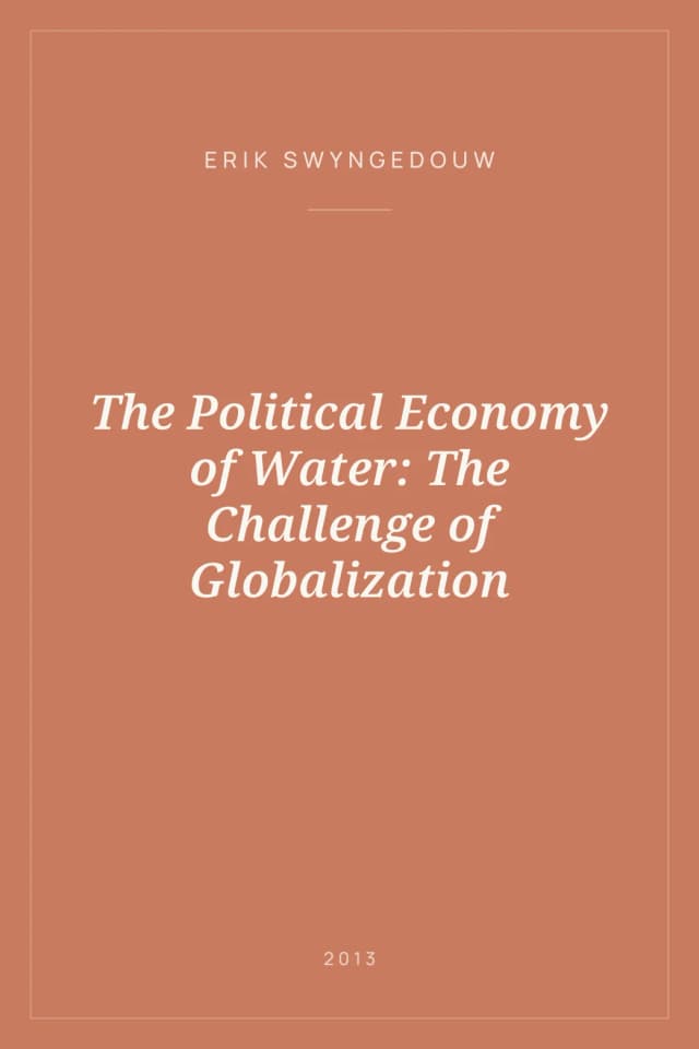 Portada de The Political Economy of Water: The Challenge of Globalization
