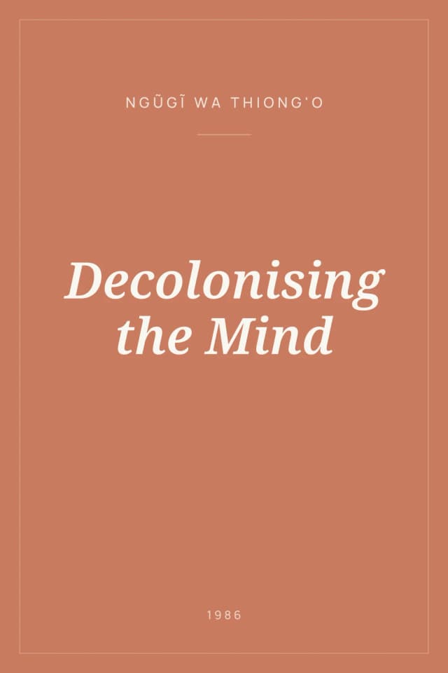 Portada de Decolonising the Mind