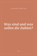 Portada de Was sind und was sollen die Zahlen?
