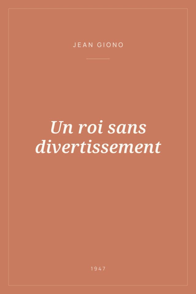 Portada de Un roi sans divertissement