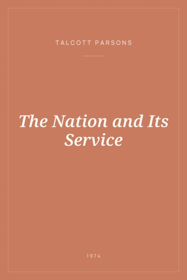 Portada de The Nation and Its Service