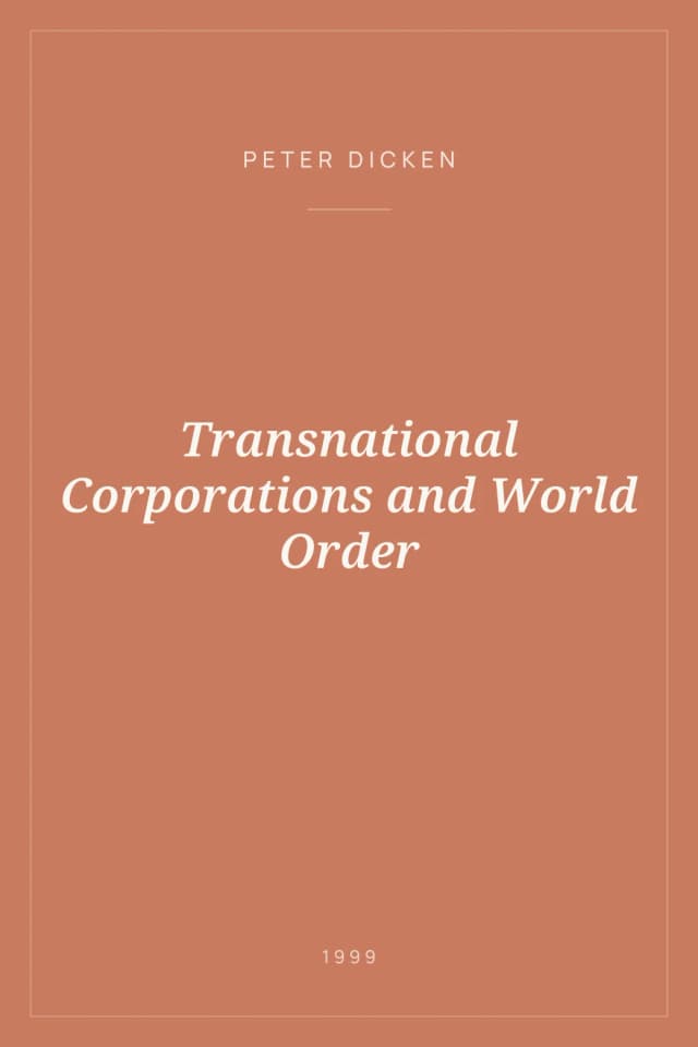 Portada de Transnational Corporations and World Order