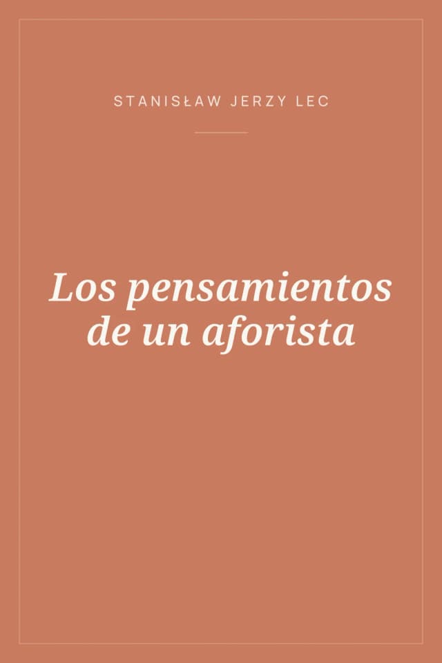 Portada de Los pensamientos de un aforista