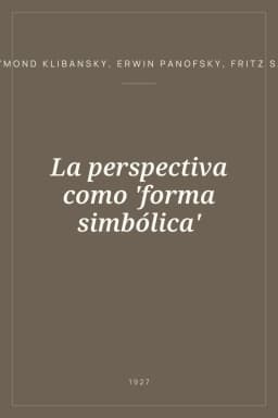 Portada de La perspectiva como 'forma simbólica'