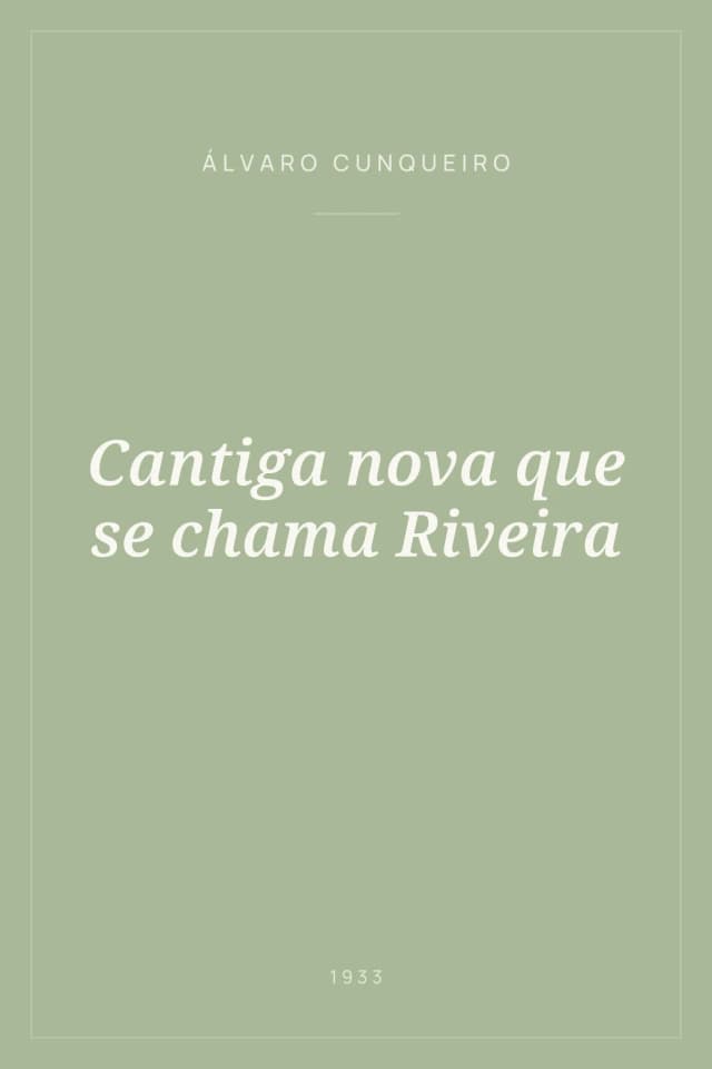 Portada de Cantiga nova que se chama Riveira
