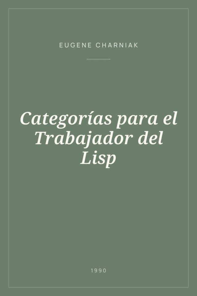 Portada de Categorías para el Trabajador del Lisp
