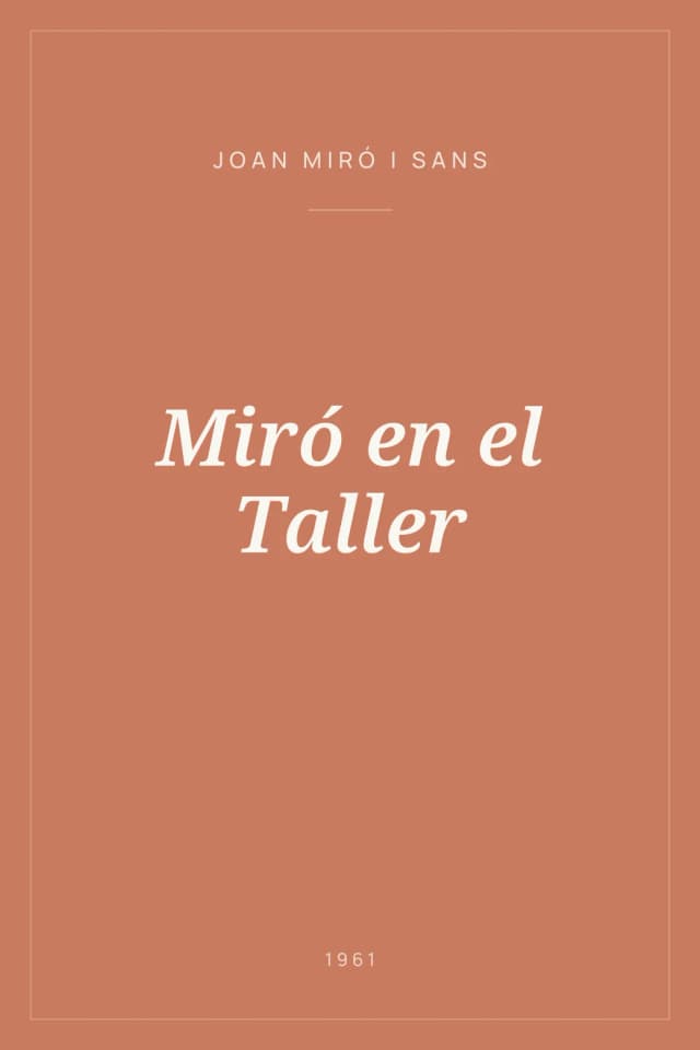 Portada de Miró en el Taller