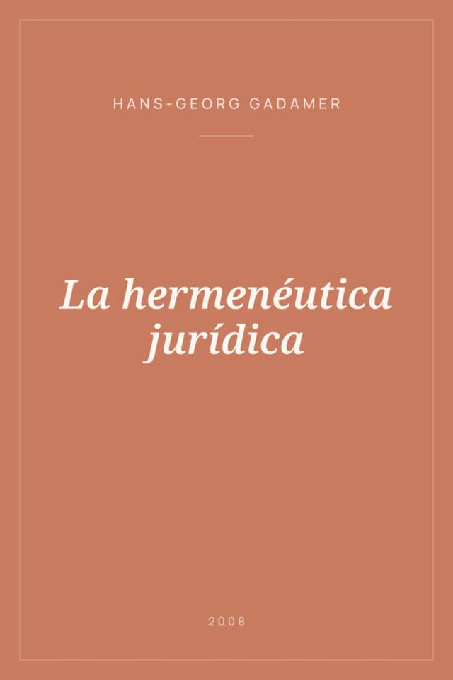 Portada de La hermenéutica jurídica