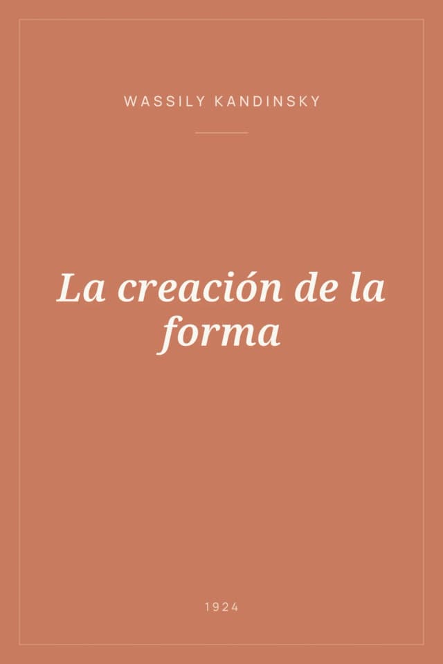 Portada de La creación de la forma