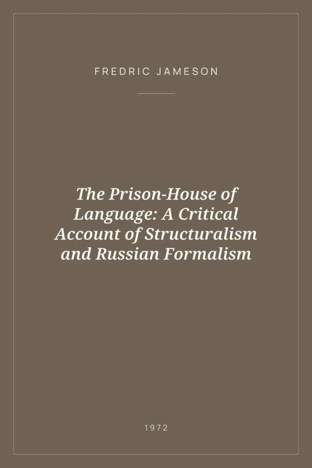 Portada de The Prison-House of Language: A Critical Account of Structuralism and Russian Formalism