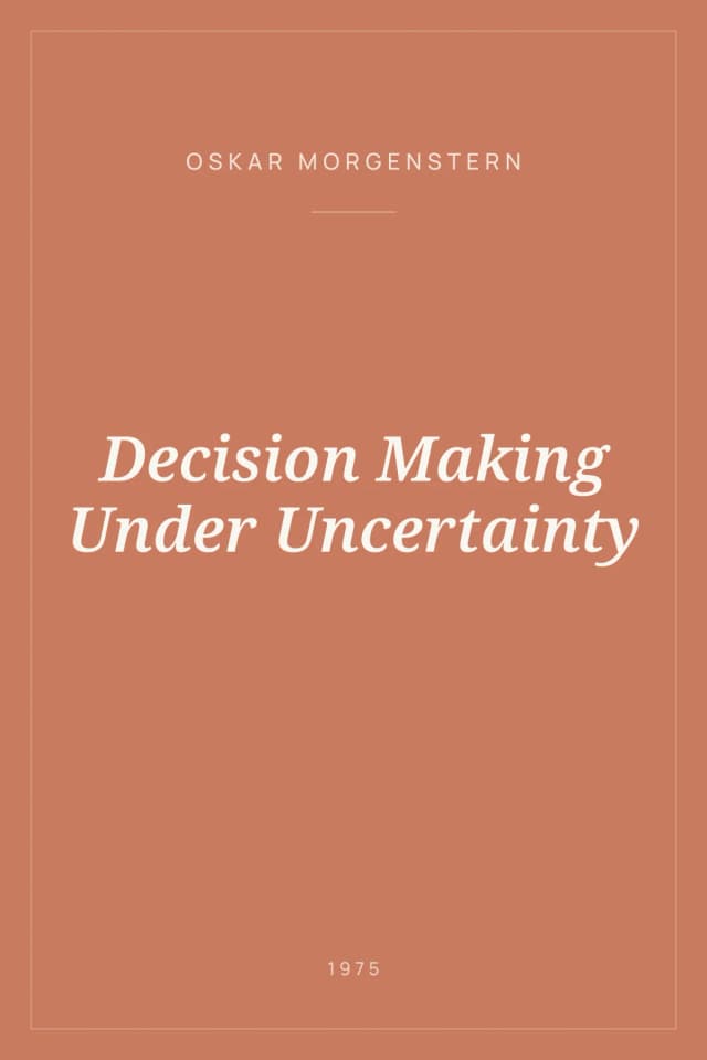 Portada de Decision Making Under Uncertainty