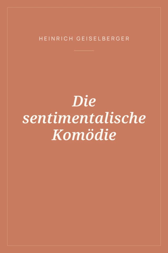 Portada de Die sentimentalische Komödie