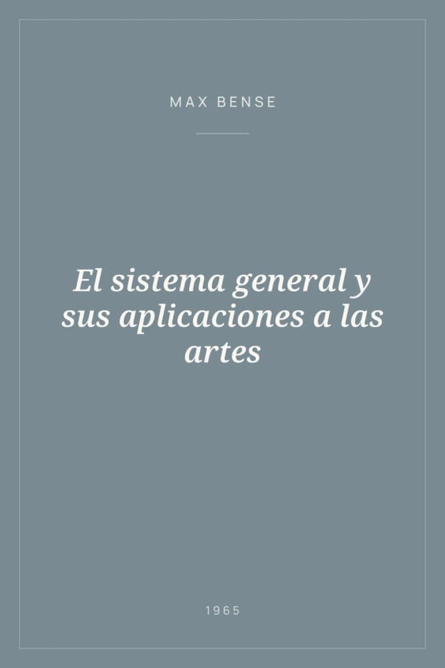 Portada de El sistema general y sus aplicaciones a las artes
