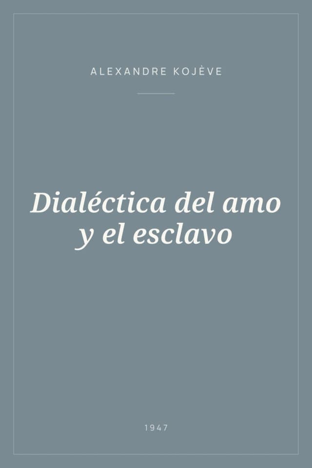Portada de Dialéctica del amo y el esclavo
