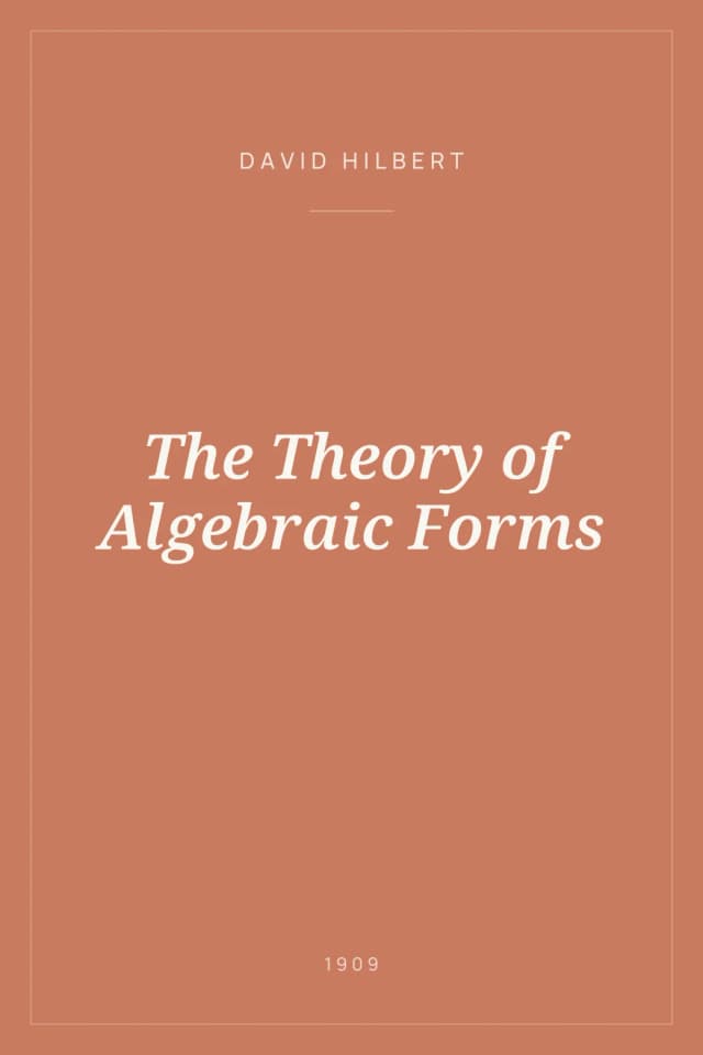 Portada de The Theory of Algebraic Forms