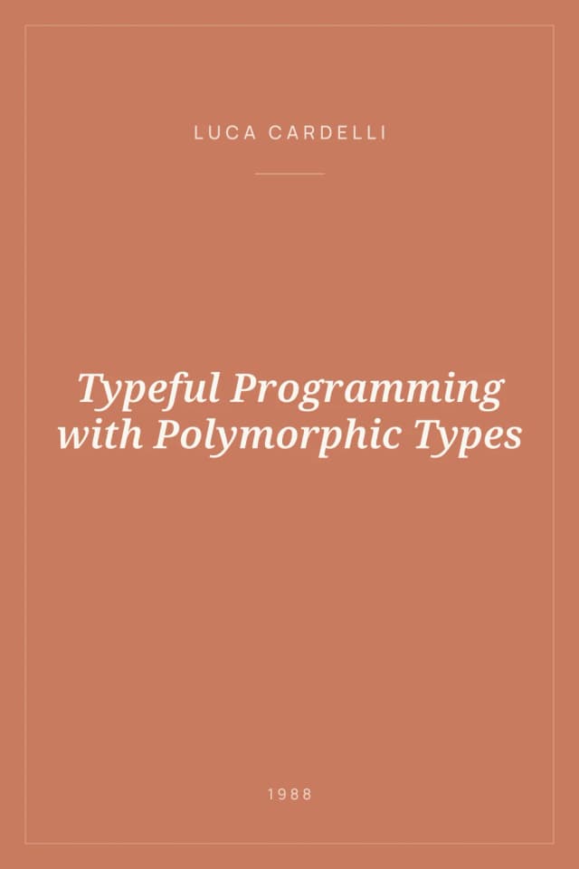 Portada de Typeful Programming with Polymorphic Types