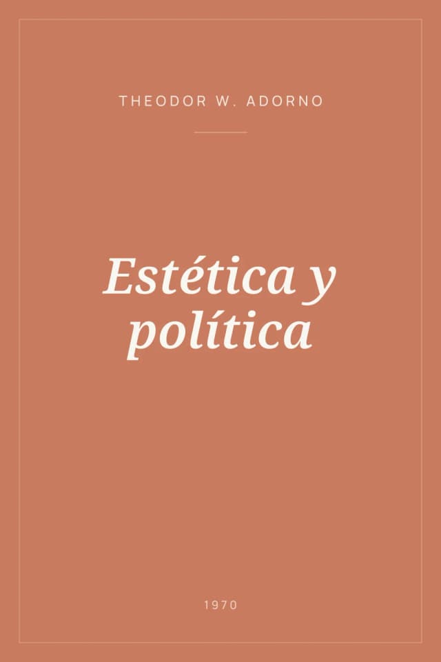 Portada de Estética y política