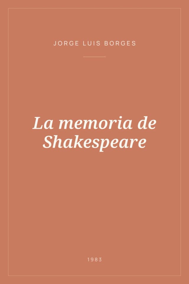 Portada de La memoria de Shakespeare