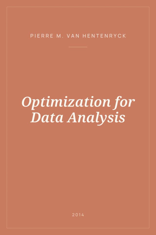 Portada de Optimization for Data Analysis
