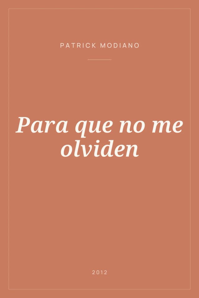 Portada de Para que no me olviden